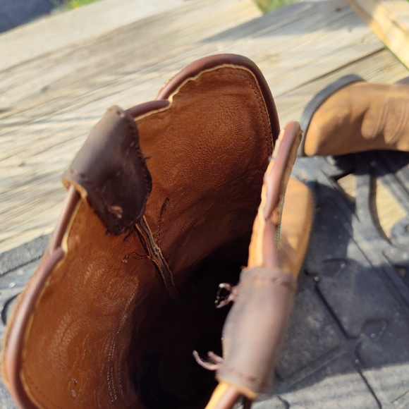 Justin Cowgirl Western Boots.Brown Teal Trim - Picture 6 of 11
